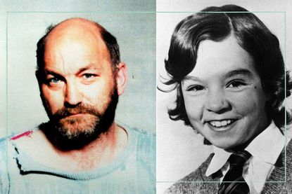 A collage of Robert Black and one of his victims, Genette Tate