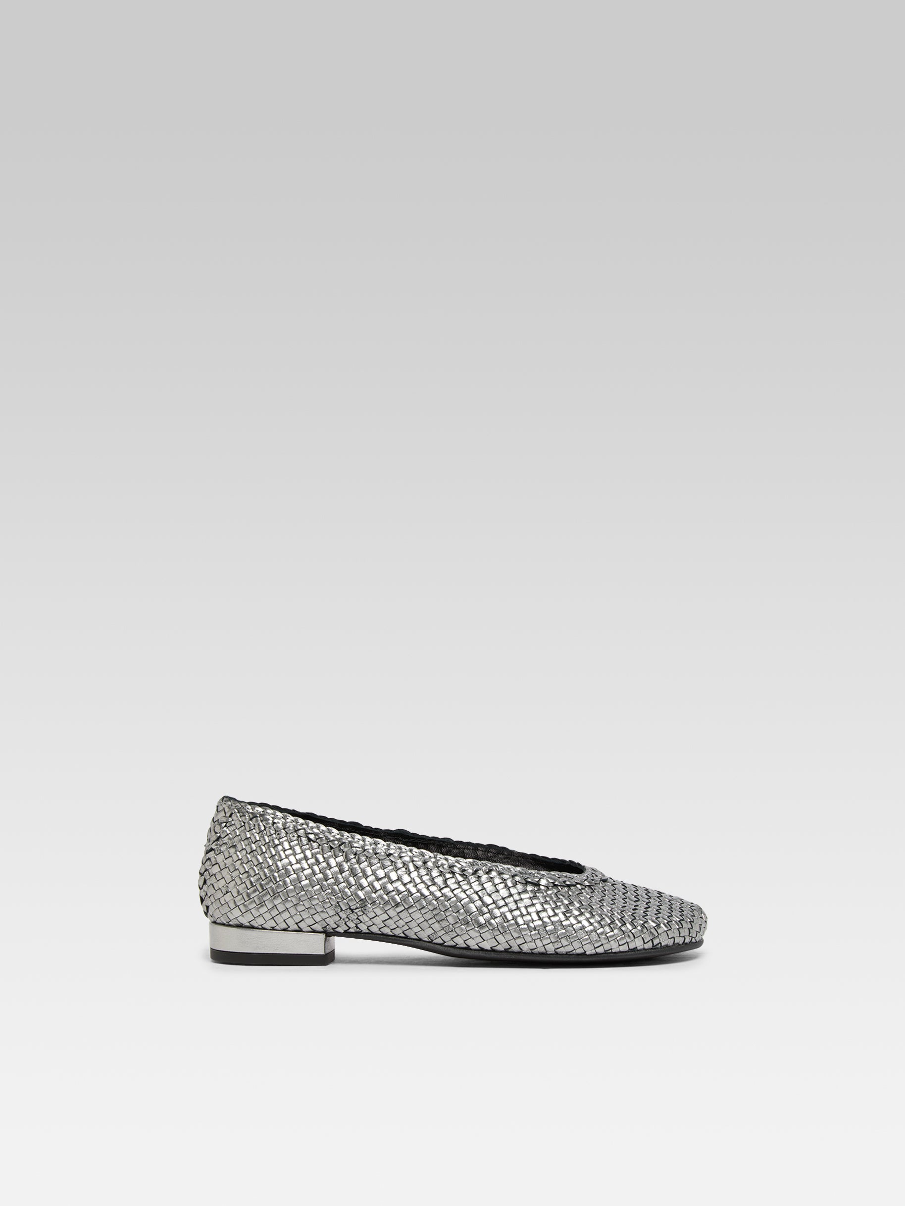 Cassis - Ballerines Cuir Tress&amp;eacute; Argent&amp;eacute;
