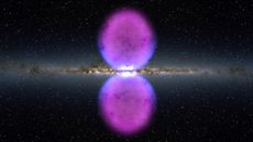 Tracy Slatyer was searching for dark matter when she helped discover the Fermi bubbles, pictured here in an image combining visible light, X-rays and gamma rays.