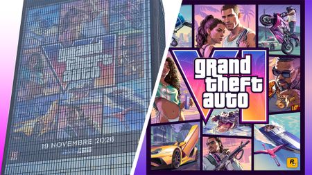 A photo of a game cover on a billboard