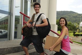 College students moving into the dorms.