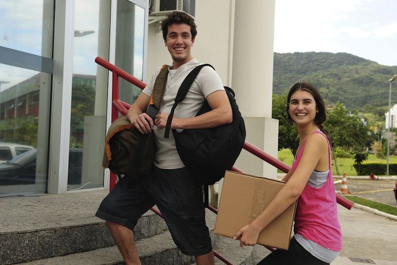 College students moving into the dorms.