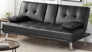 leather futon sofa