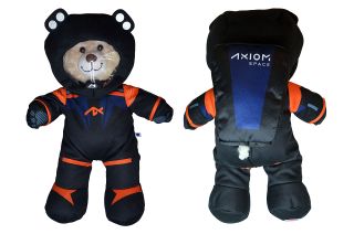 The Build-A-Bear Axiom Space Bear (and "GiGi" zero-g indicator) features a portable life support system backpack and a removable helmet with reflective "lights."