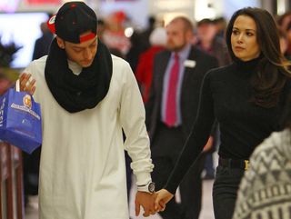 Mesut Ozil and Mandy Capristo shopping in London, 2015