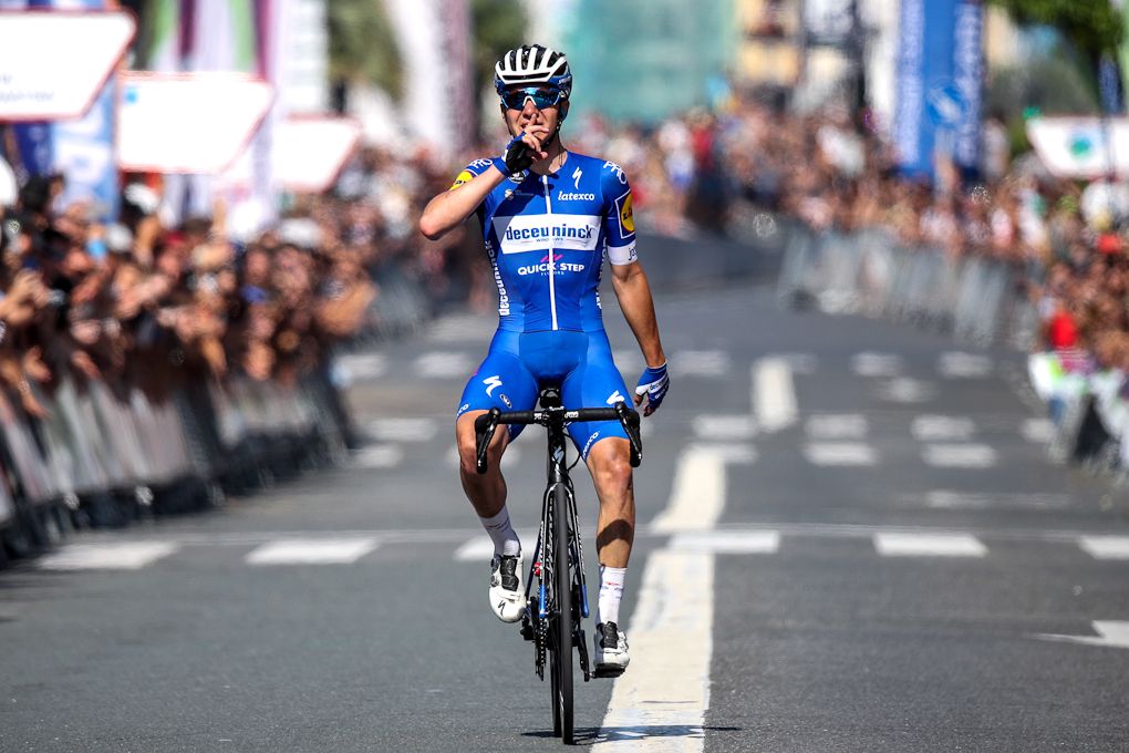 Remco Evenepoel approaches the finish of Clasica San Sebastian
