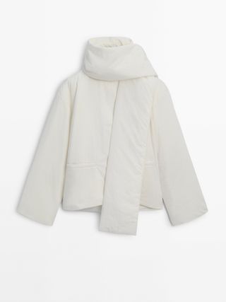 Puffer jacket scarf coat 