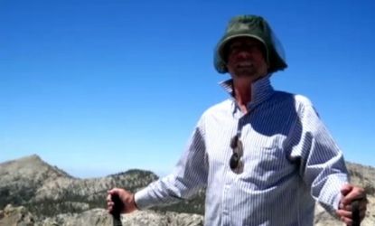 Hiker Larry Bishop snapped this picture before venturing onto the Sierra Nevada National Forest peak where he would take a wrong turn and dangle from a rock face for 52 hours.