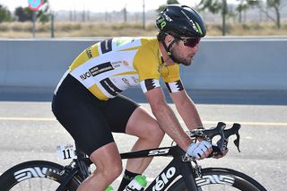 Race leader Mark Cavendish in action during stage 5 at the Tour of Qatar