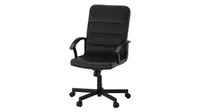 Ikea Renberget Swivel Chair in black faux leather upholstery