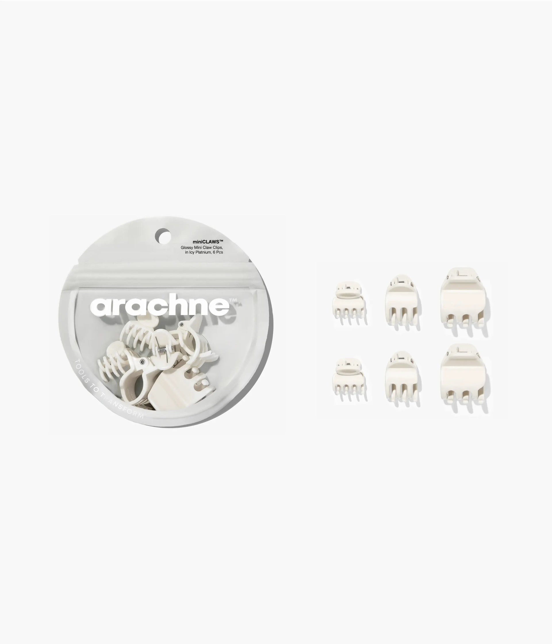Miniclaws™ Glossy Mini Claw Clips in Icy Platinum, 6 Pcs - Icy Platinum