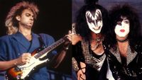 LEFT: Steve Farris performs with Mr. Mister at Riverfrest on Harriet Island in St. Paul, Minnesota on July 19, 1986. RIGHT: Gene Simmons (left) and Paul Stanley (right)