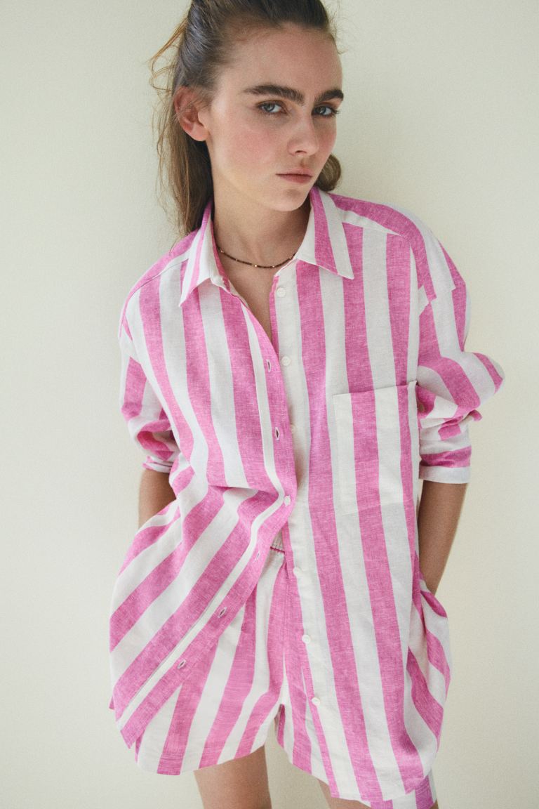 Oversized Linen-Blend Shirt