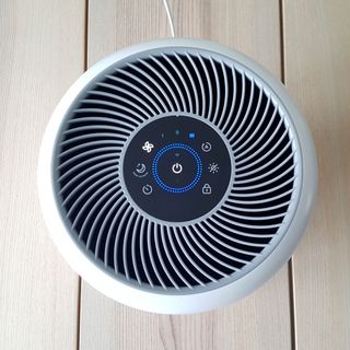 The Levoit Core 300S air purifier from above showing the digital display