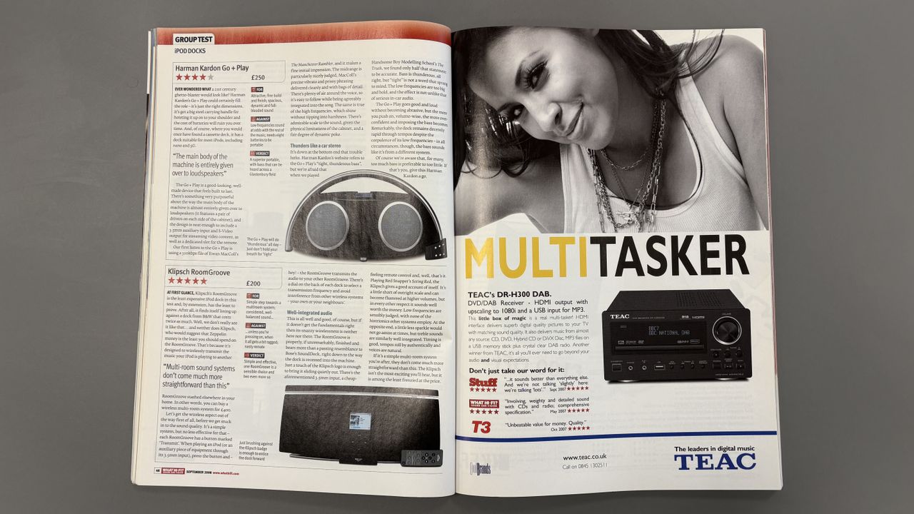iPod docks in What Hi-Fi? magazine
