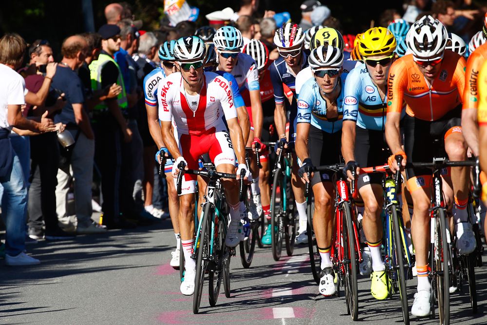 Rafal Majka rides in the bunch during the elite men's road race