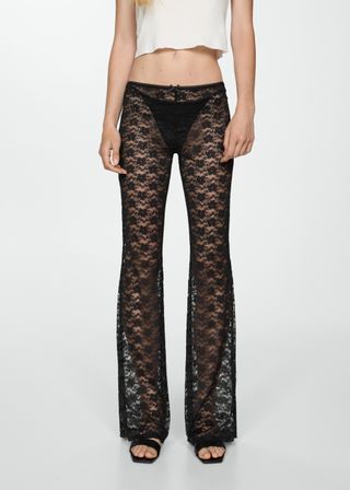 Straight-Fit Lace Trousers