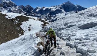 Riders on The Yak Attack mountain bike race in Nepal