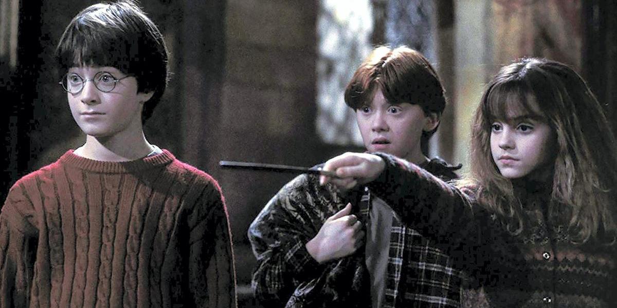 Daniel Radcliffe, Rupert Grint and Emma Watson in Harry Potter and the Sorcerer&#039;s Stone movie