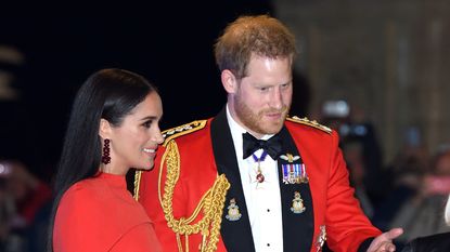 H&M Simone Rocha, Prince Harry, Duke of Sussex and Meghan, Duchess of Sussex attend the Mountbatten Festival of Music at Royal Albert Hall on March 07, 2020 in London, England