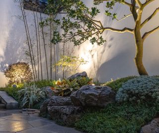 Uplighting a garden wall