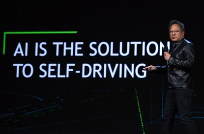 LAS VEGAS, NV - JANUARY 04:Nvidia Founder, President and CEO Jen-Hsun Huang delivers a keynote address at CES 2017 at The Venetian Las Vegas on January 4, 2017 in Las Vegas, Nevada. CES, the 