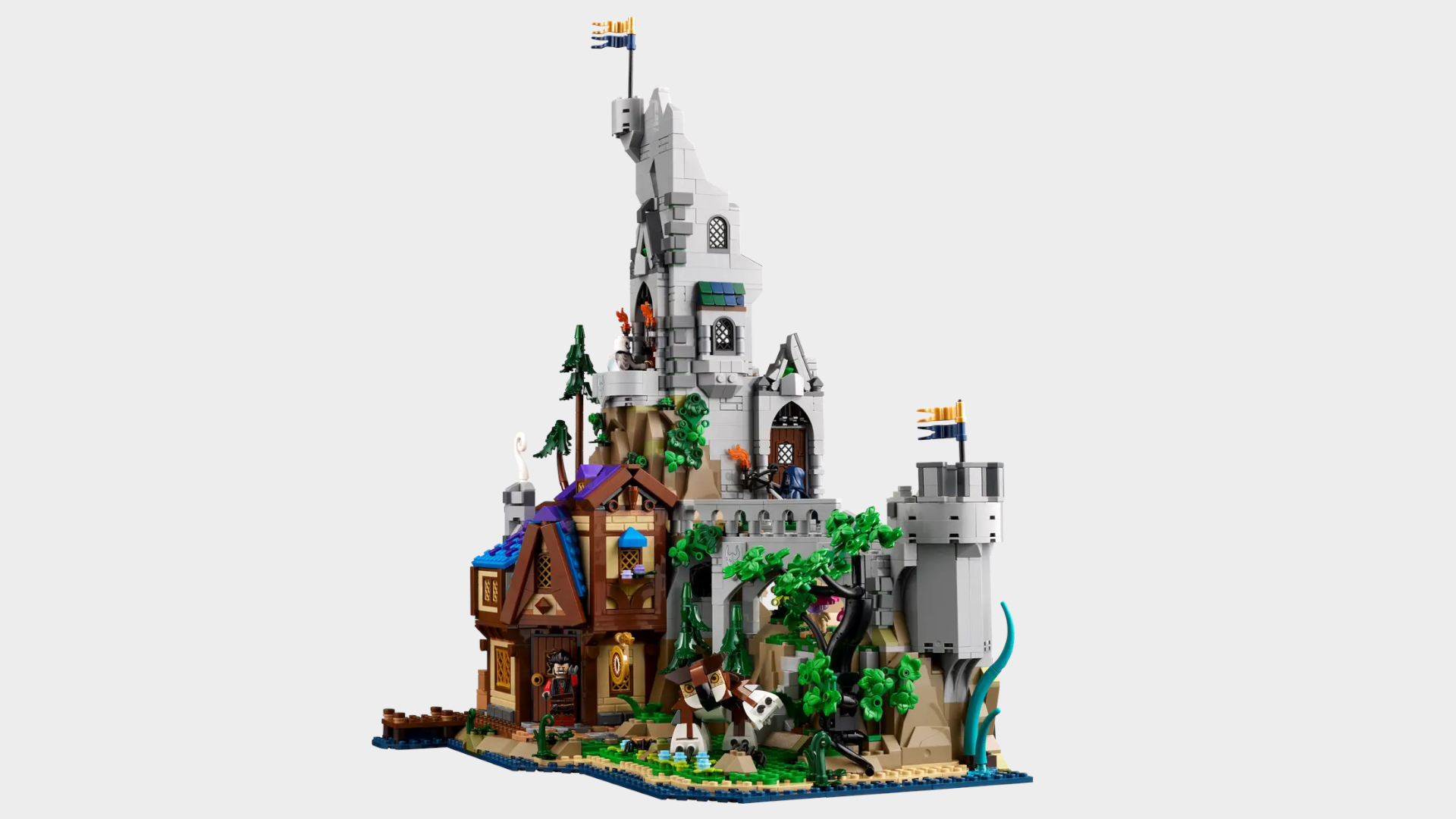 Lego D&D set against a plain background without dragon model