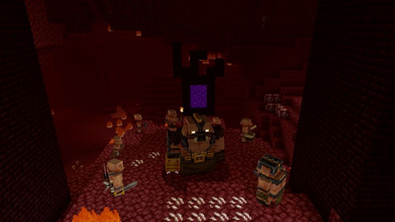 Screenshots of A Minecraft Movie showing new Piglin enemies