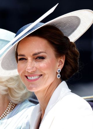 Kate Middleton wearing Princess Diana's sapphire earrings