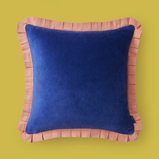 Dunelm Sophie Robinson Velvet Box Pleat 50x50 Cushion Cobalt £28