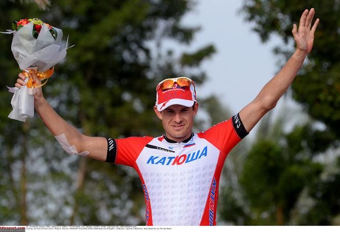 Stage winner Alexander Kristoff on the podium