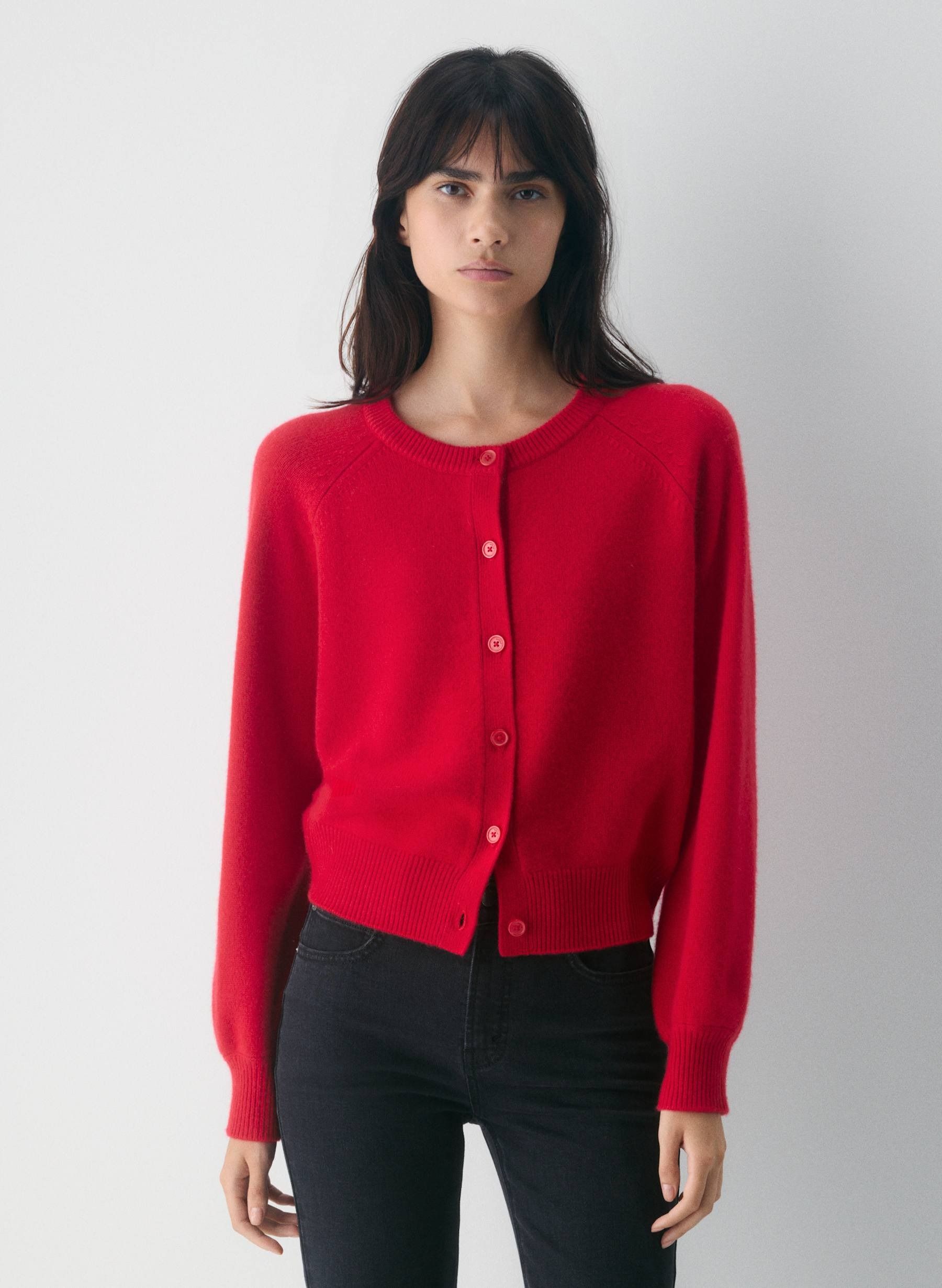 Aritzia, Wilfred London Wool Cashmere Cardigan in Flashing Red