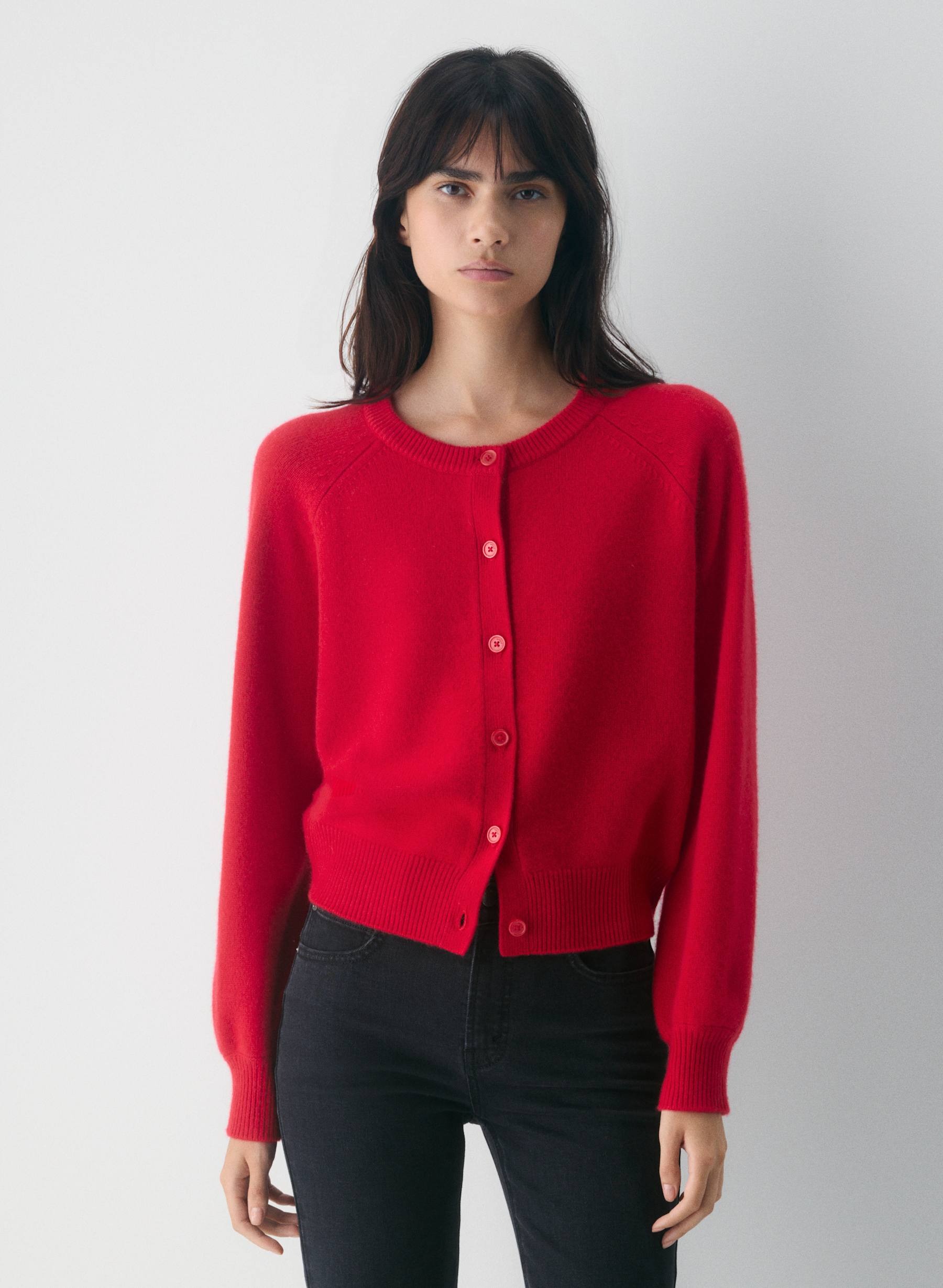 Aritzia, Wilfred London Wool Cashmere Cardigan in Flashing Red