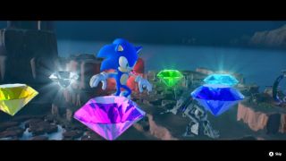 Sonic Frontiers: Sonic with Chaos Emeralds