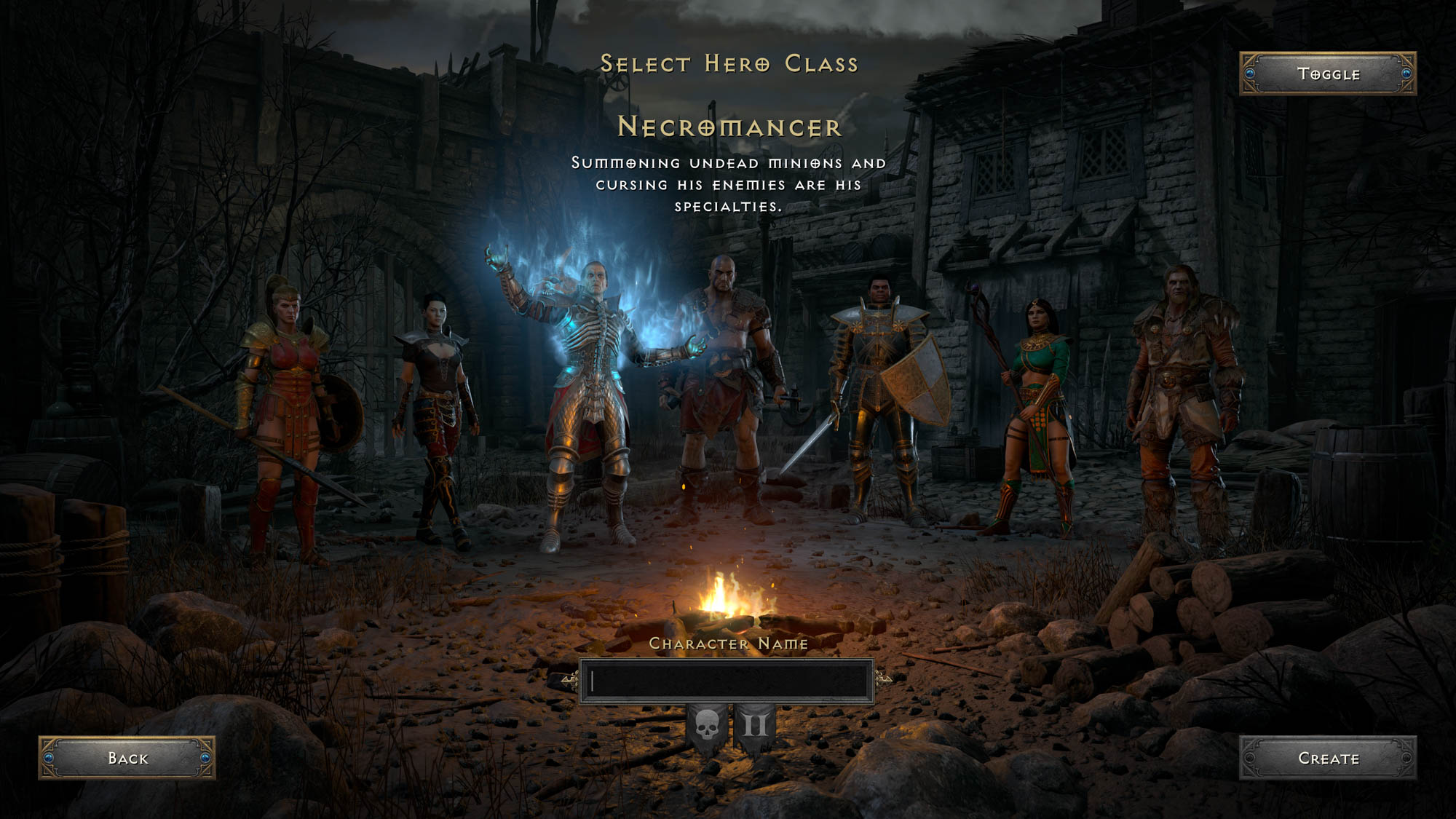 Diablo II: Resurrected gameplay select hero class