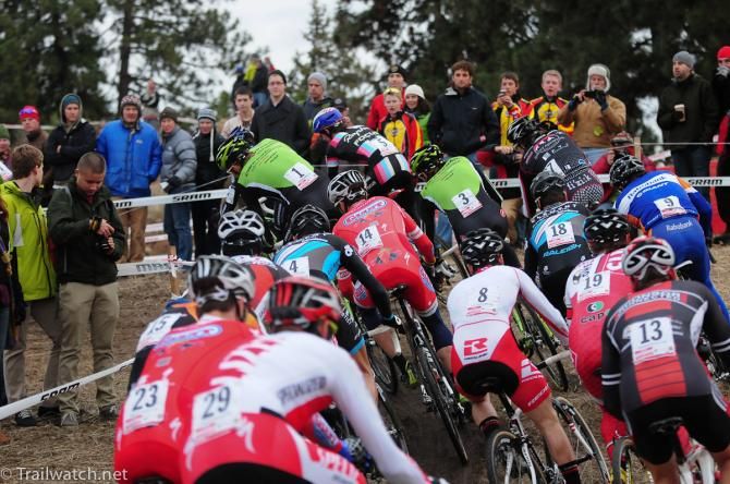 Seventy-four Elite Men head out onto the course