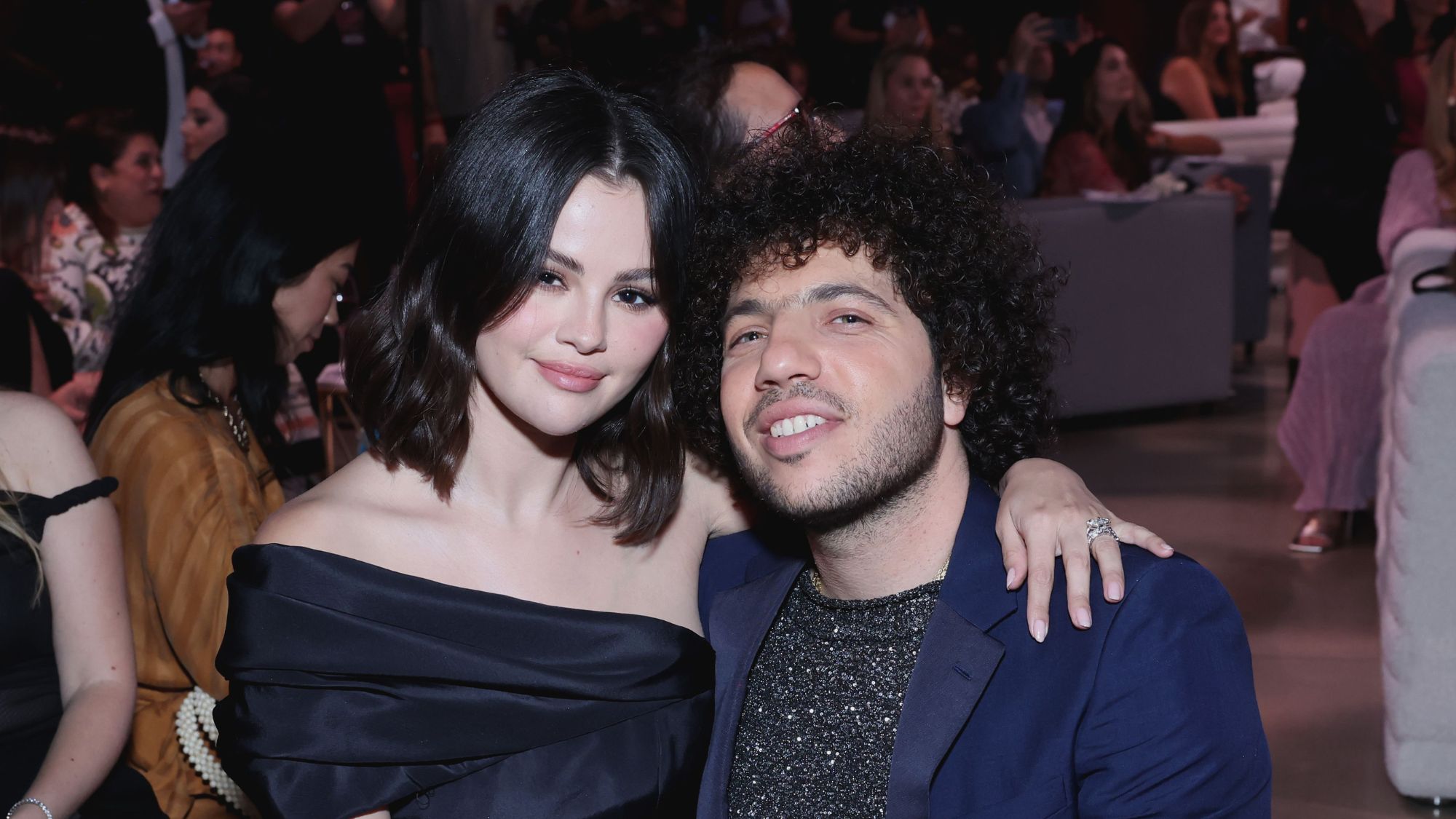 Selena Gomez and Benny Blanco attend an Annual Rare Impact Fund Benefit Supporting Youth Mental Health in 2024