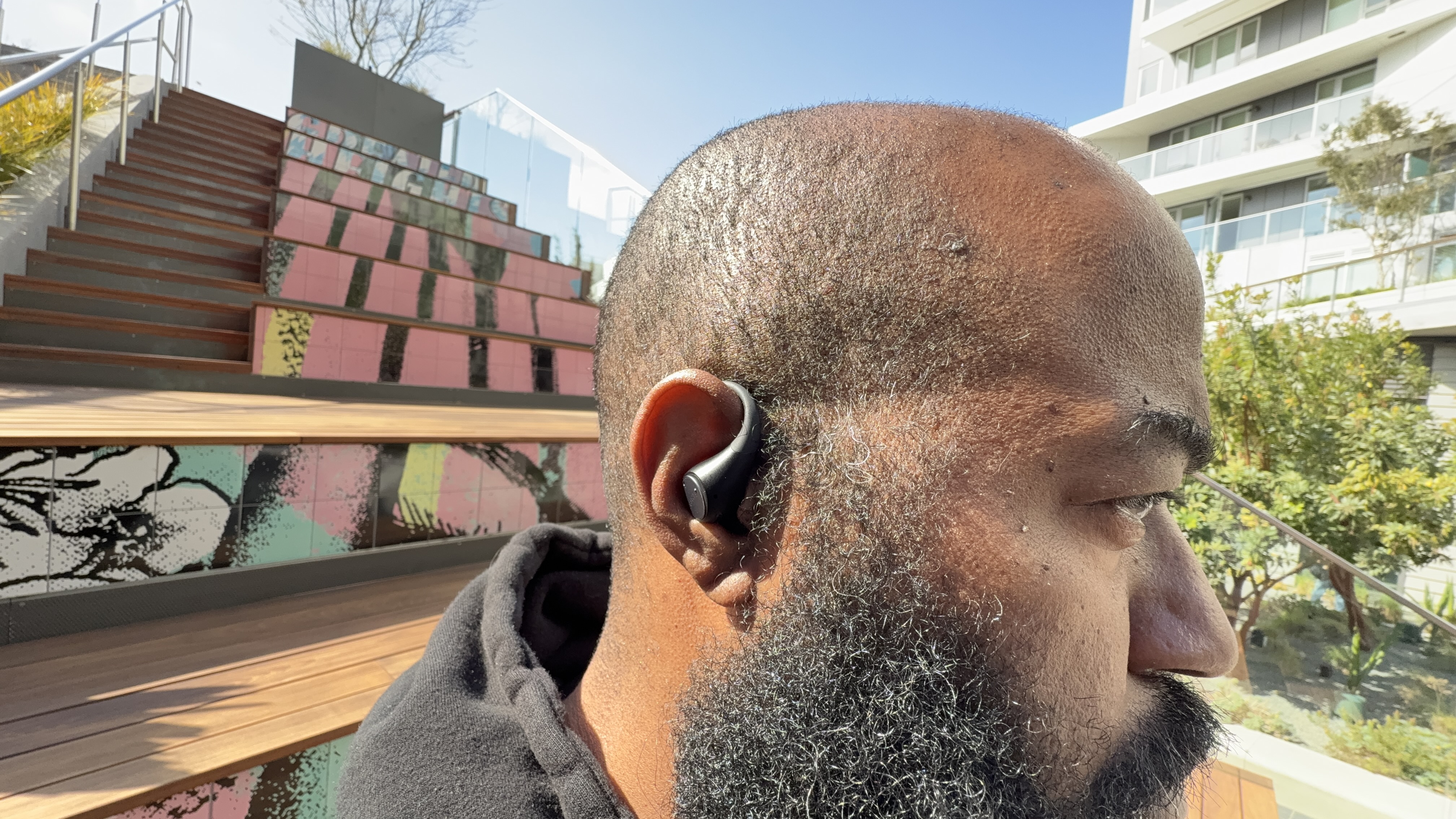 EarFun OpenJump being worn by Tshaka