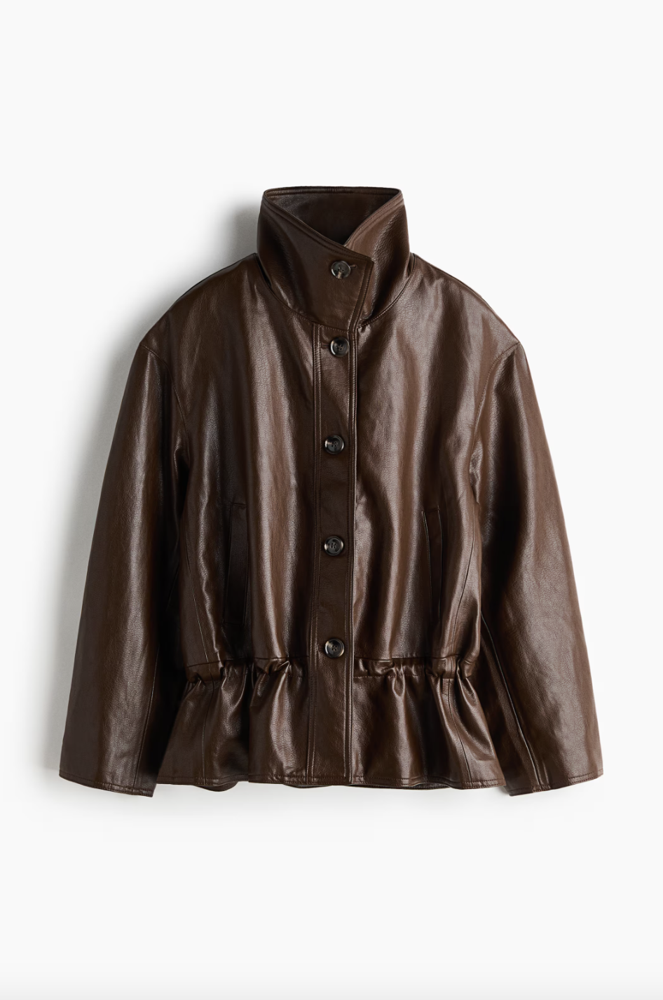 brown patent leather jacket