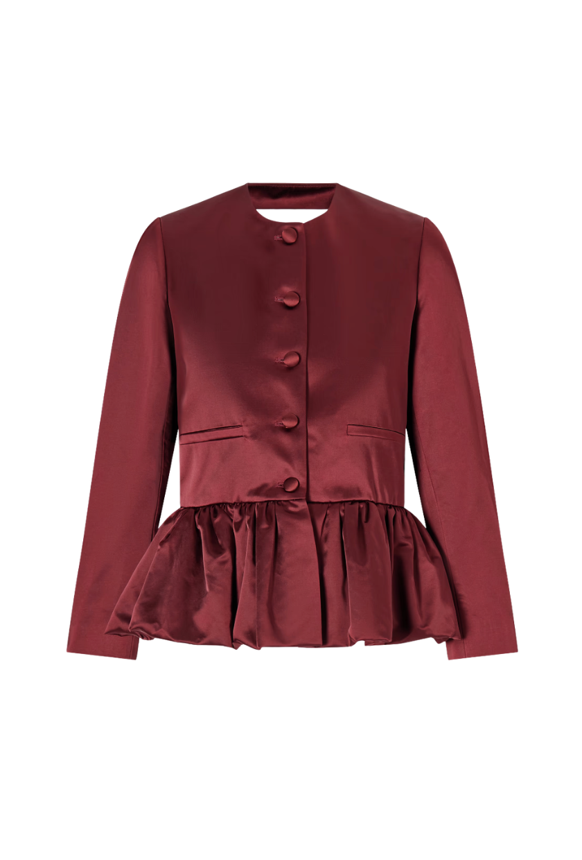 LIBEROWE, Cotton-Blend Duchesse-Satin Peplum Blazer