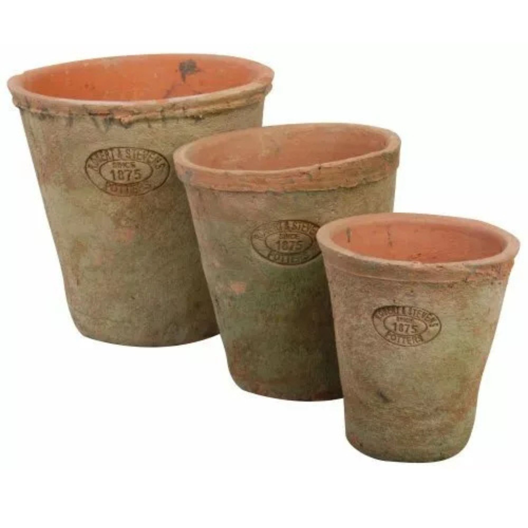 Pots for Indoor & Outdoor Use Brown Terracotta Large Medium Small Size Set of 3