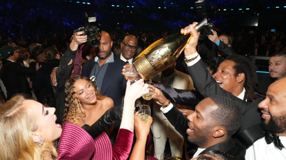 Beyoncé and Jay-Z attend the 65th GRAMMY Awards at Crypto.com Arena on February 05, 2023 in Los Angeles, California