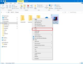 File Explorer print option in context menu