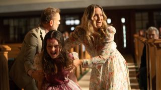 Olivia O’Neill possessed in church in The Exorcist: Believer