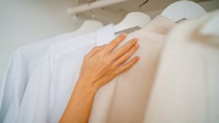 White shirts in a wardrobe