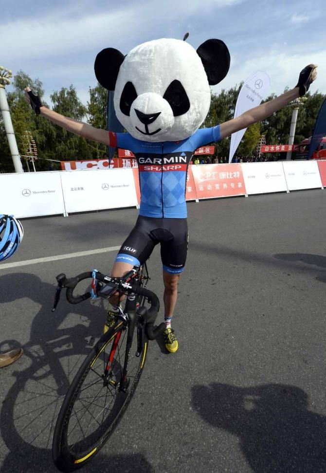 Dan Martin enters into the spirit of things at the Tour of Beijing.