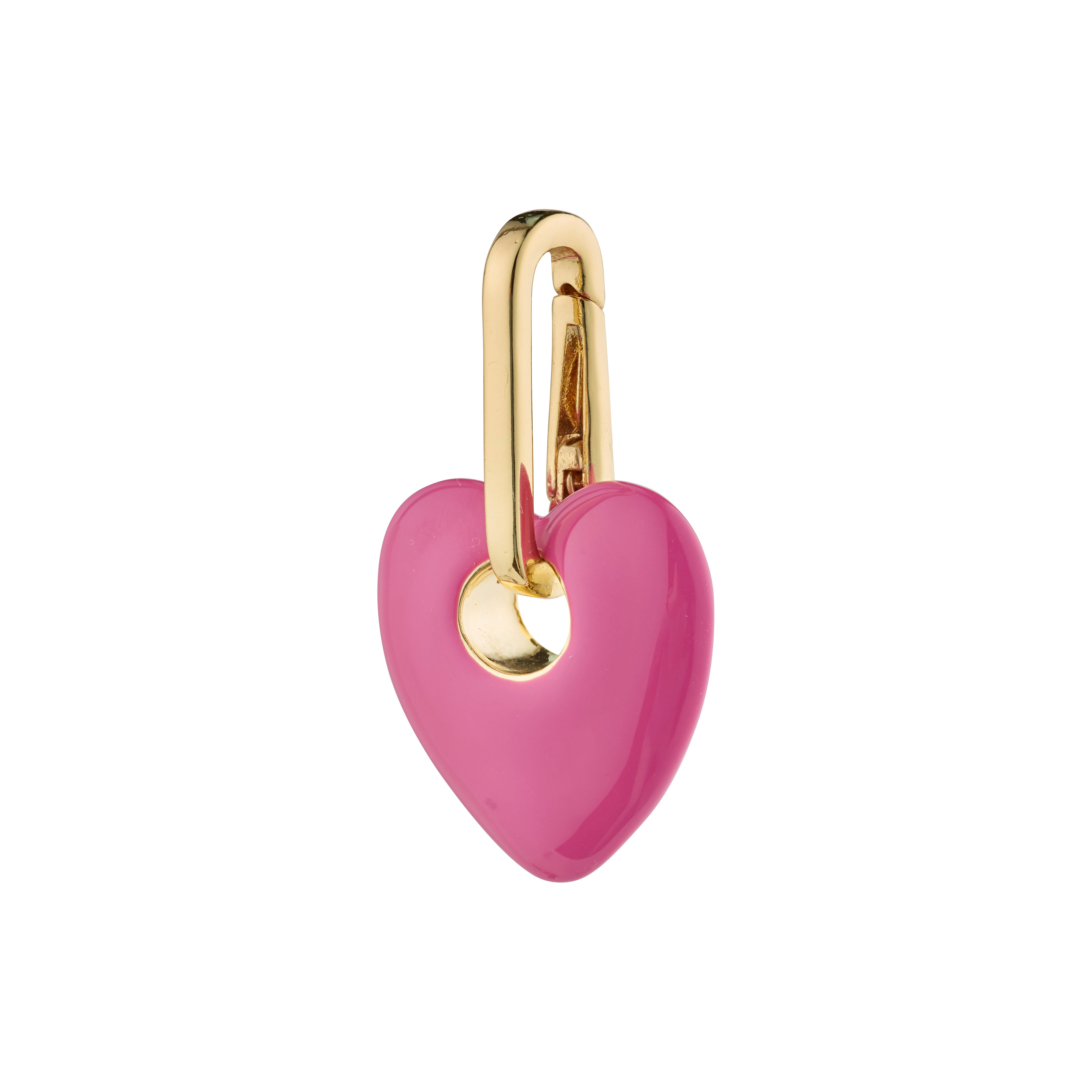 Charm Heart Pendant, Pink/gold-Plated