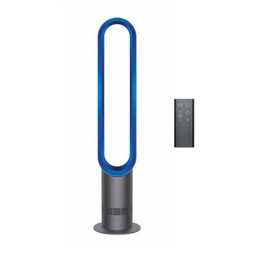 Dyson Cool Am07 Air Multiplier Bladeless Tower Fan, 70&amp;deg; Oscillation, 10 Levels (iron/blue)