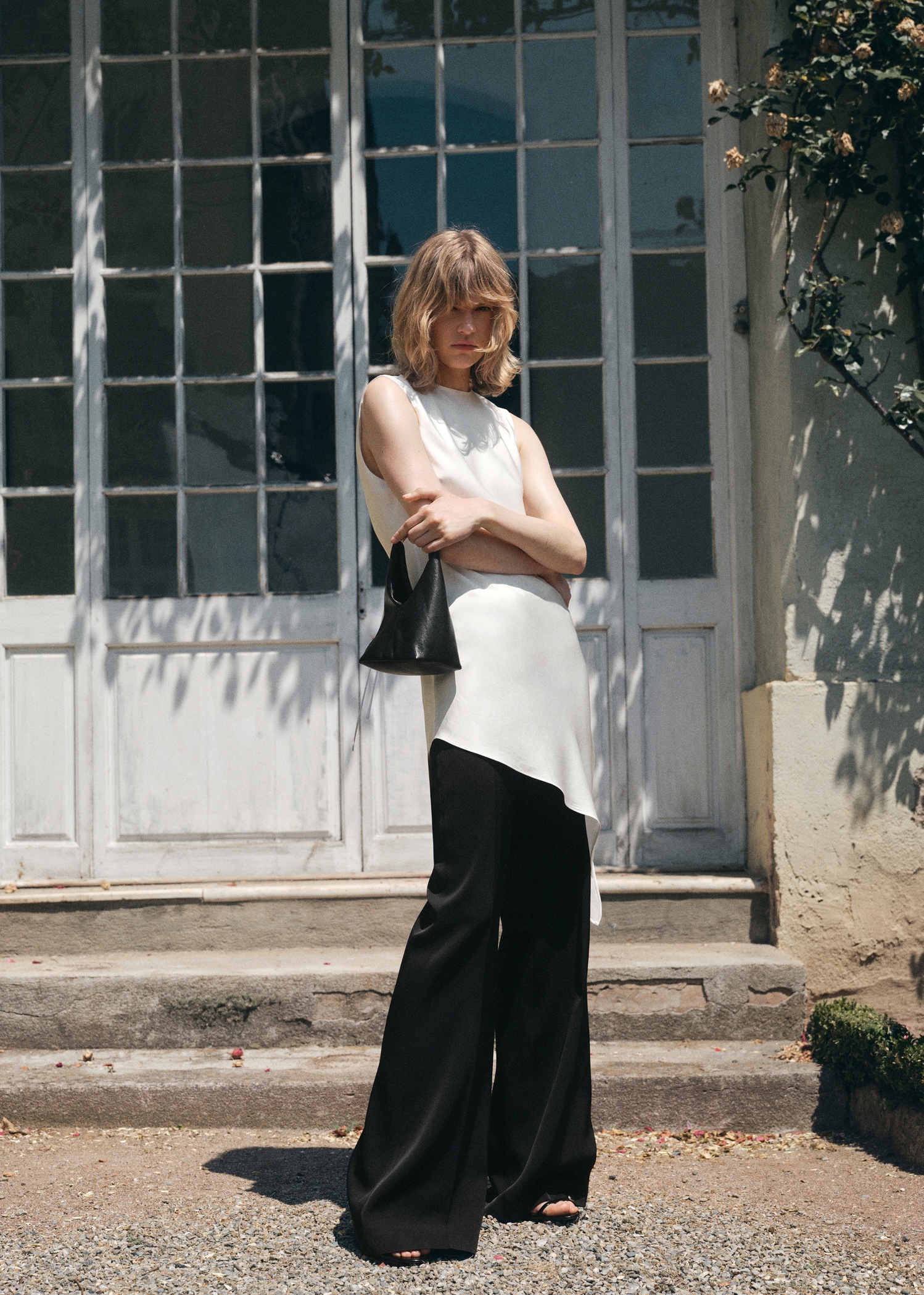 Asymmetrical Satin Top - Women | Mango United Kingdom