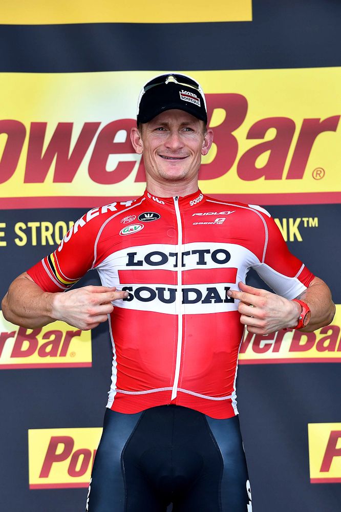 Andre Greipel on the stage 15 podium.